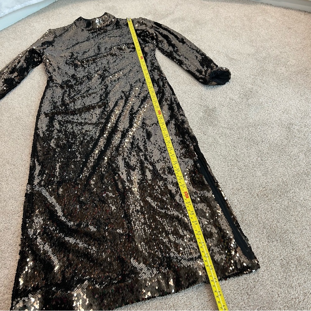 Ted Baker Womens Brookly Sequined Long Cocktail and Party Dress US 6 dark brown - Picture 8 of 15